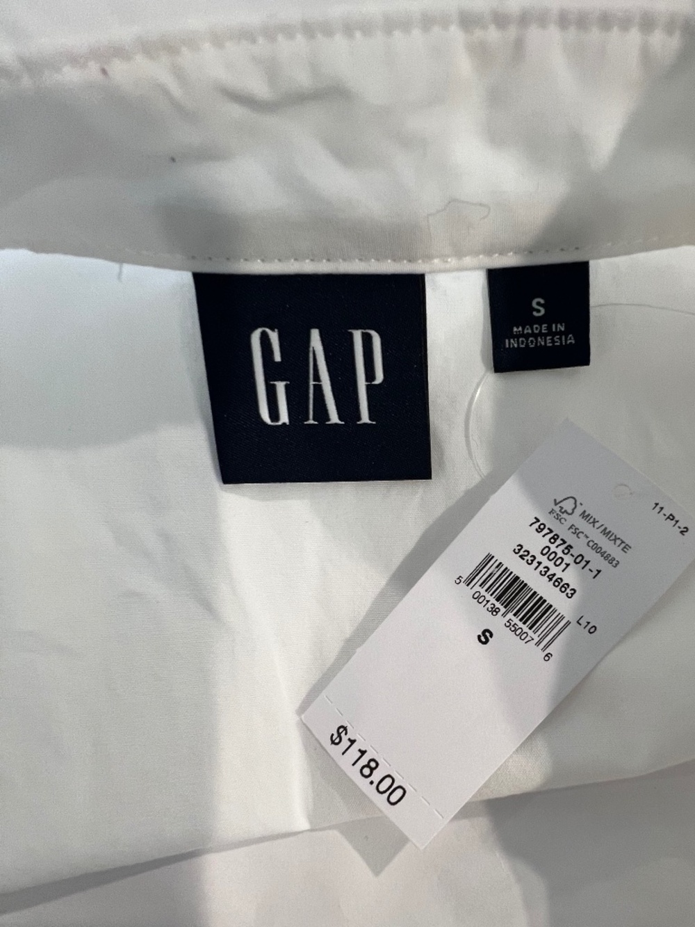 NWT GAP White dress with lining Size S